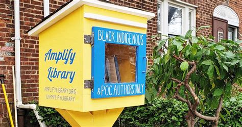 Obviously, you could turn any weatherproof receptacle into a little free library. Amplify Library: A Free Little Library for BIPOC Authors
