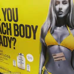 Feminists Post Vintage Womens Rights Stickers On Body Shaming Ads