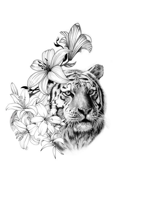 Discover 64 Tiger Flower Tattoo Best Incdgdbentre