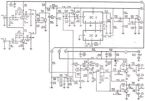 Echo Repeter And Preamp Mic Schematic Electronic Circuit Diagram And