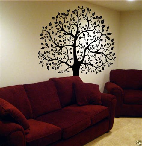 Wall Decal 6 FT. BIG TREE Deco Art Sticker Mural in BLACK ...