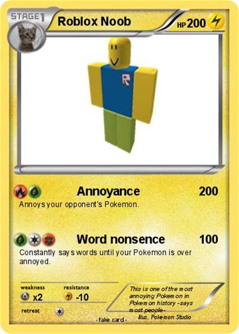 Pokémon Roblox Noob 48 48 Annoyance My Pokemon Card