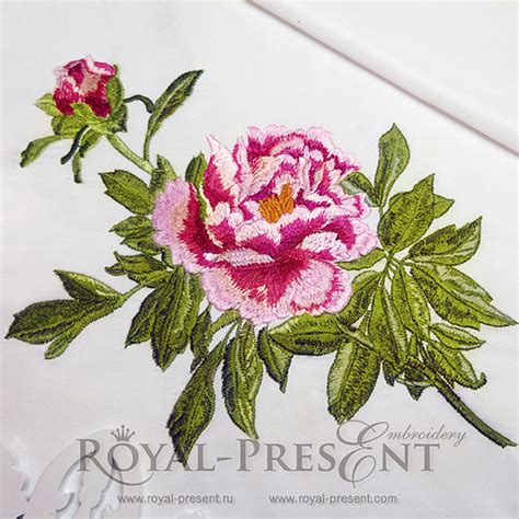 Machine Embroidery Design Peonies Royal Present Embroidery