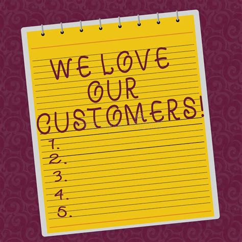 writing note showing we love our customers business photo showcasing appreciation for clients