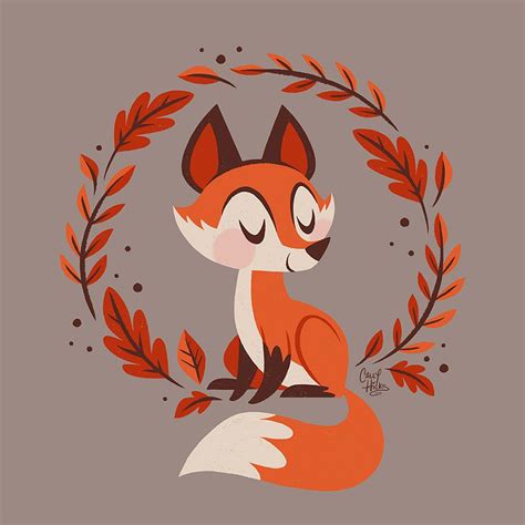 Caley Hicks Fall Foxes On Behance Fox Art Print Fox Art Fox