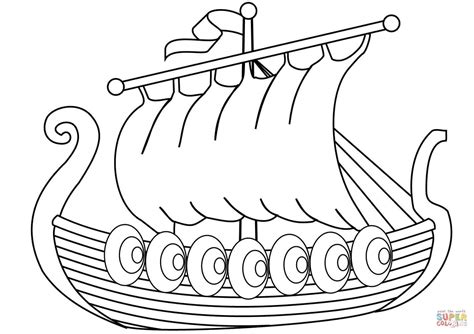 Viking Ship Clip Art Sketch Coloring Page