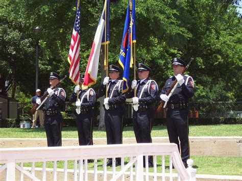 The Color Guard At A The Plano Police Memorial Police Memorial Fallen