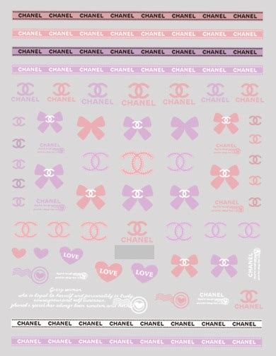 6 Sheets Pinky Chanel Nail Stickers