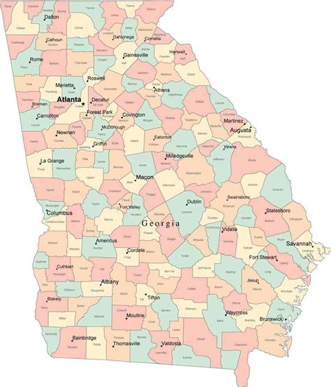 Georgia Map Of Counties Map Of Groton Ma