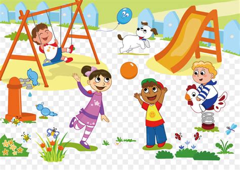 Schoolyard Playground Child Clip Art Cartoon Children Play 997692