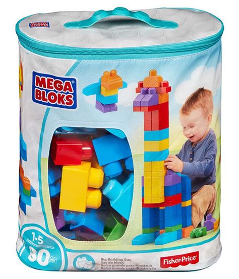 Mega Bloks Big Building Bag 80 Pieces Blue Buy Mega Bloks Big