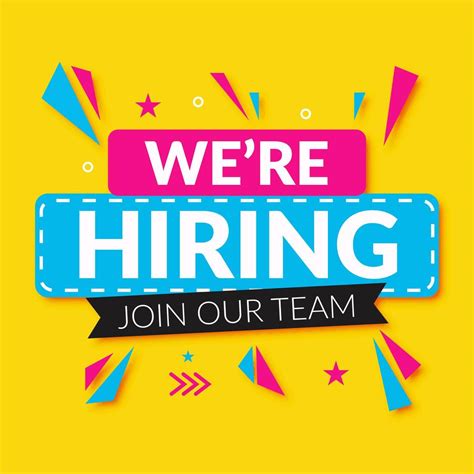 Colorful Were Hiring Join Our Team Message 695607 Vector Art At