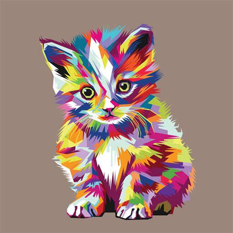 Cute Cat Pop Art 3606572 Vector Art At Vecteezy