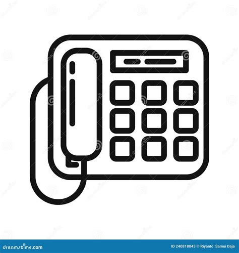 Communication Phone Icon Black And White Illustration Stock Vector