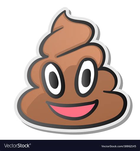 Pile Of Poo Emoji Shit Icon Smiling Face Vector Image