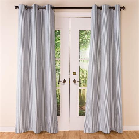 Thermalogic Insulated Ticking Stripe Grommet Top Curtain Pairs Plow