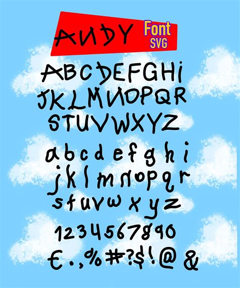 Toy Story Font Andy Font Svg Toy Story Fonttoy Story Alphabet Svg Toy