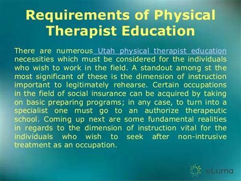 Requirements Of Physical Therapist Education