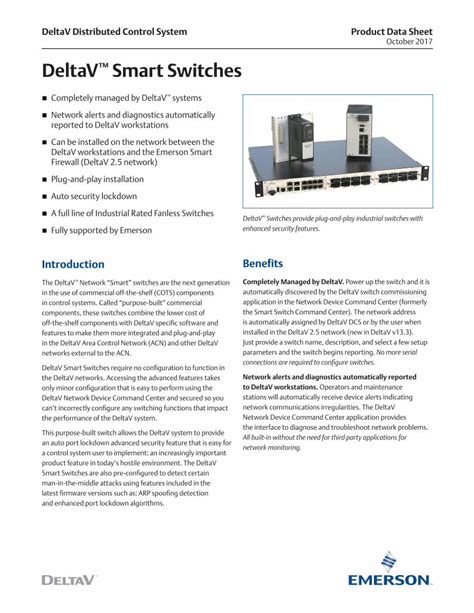PDF Deltav Smart Switches Emerson DeltaV Documents DeltaV Smart Switches October