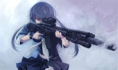 Image of free download anime anime girls gun helicopters wallpapers. Wallpaper : gun, long hair, anime girls, blue hair, weapon ...