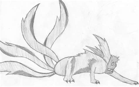 Naruto 4 Tails Sketch By Roxas Orgxiii On Deviantart