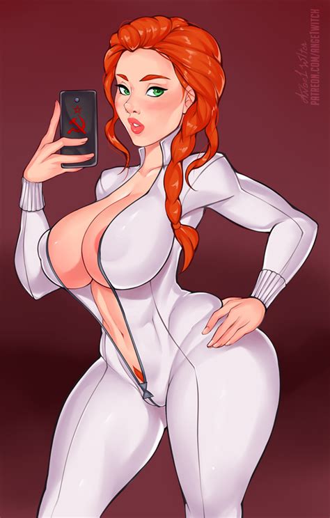 Rule 34 Ange1witch Areola Avengers Big Breasts Black Widow Marvel Bodysuit Cleavage Edit