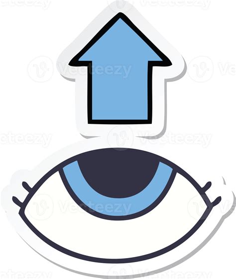 Sticker Of A Cute Cartoon Eye Looking Up 36493964 Png