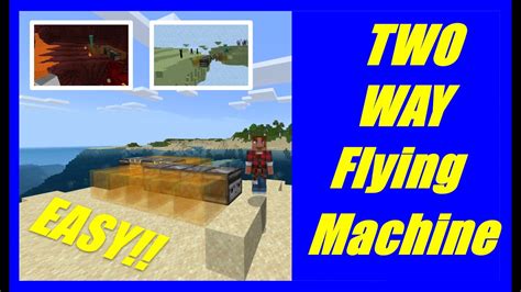 Two Way Flying Machine In Minecraft Bedrock Mcpexboxps4nintendo