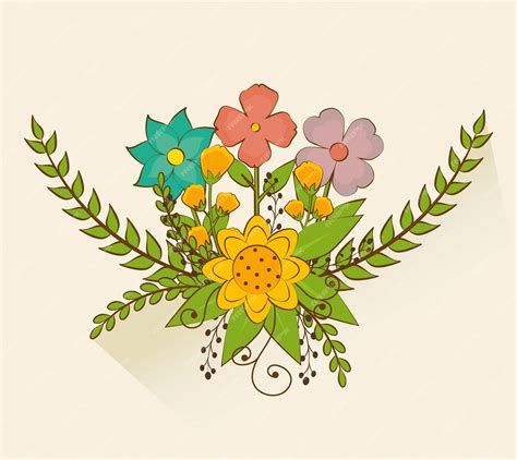 Flores Y Diseño Floral Vector Premium