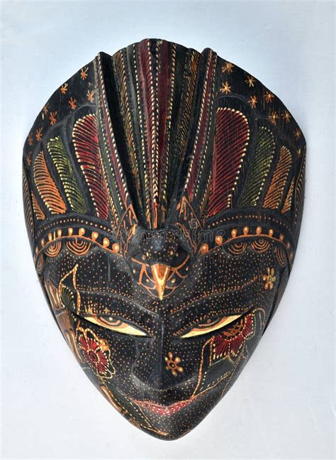 Rama Face Mask Wooden Decorated Traditional Asian Face Mask Stock