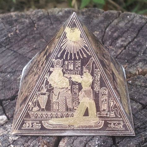 Antique Egyptian Bronze Power Pyramid~etched Brasscopper~ancient Egypt King Tut Antique