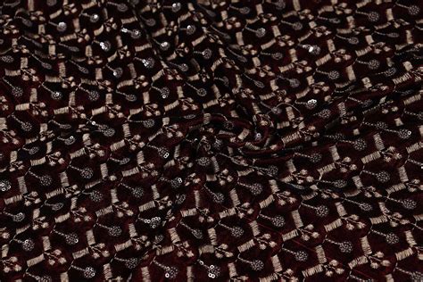 Embroidered Velvet Fabric 41136822