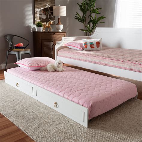 Mariana Cottage Twin Size Wooden Pull Out Guest Bed Trundle Frame