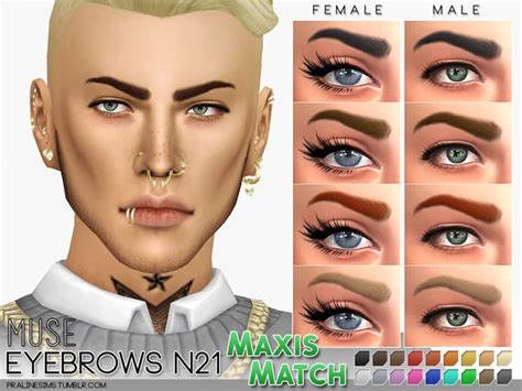 Maxis Match Eyebrow Pack N02 By Pralinesims Sims 4 Panda Cc