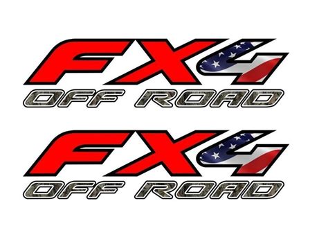 Pair 4x4 Ford Fx4 Off Road Flag Bed Decals Stickers Truck T 26 Etsy