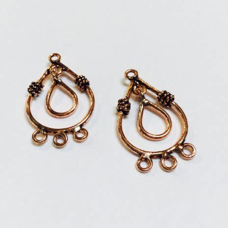 Decorative Genuine Copper Chandelier Earring Components Pairs