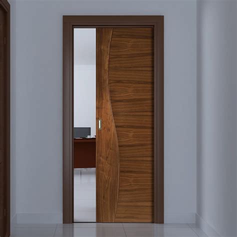 Available in our flush with the wall door. Contemporary Design Cadiz Walnut Single Evokit Pocket Door ...