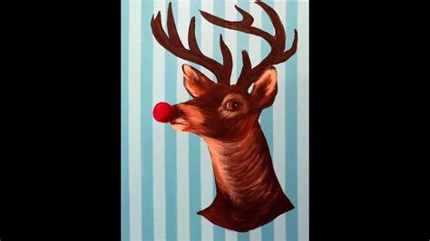 Christmas Art Tutorial 1 How To Paint Rudolph The Red Nosed Reindeer