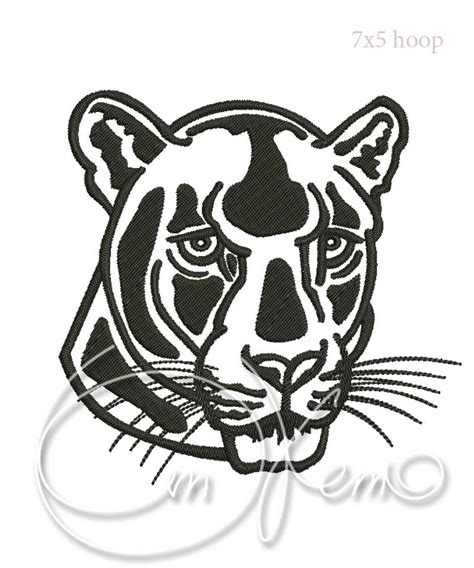 Machine Embroidery Design Panther Etsy