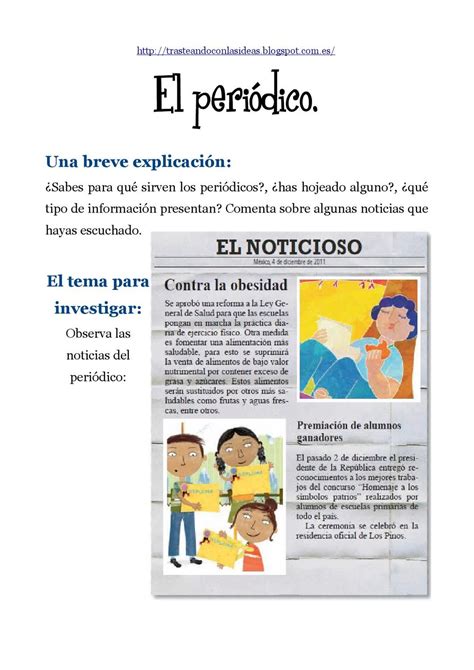 Aprender A Leer Un Periódico Actividades De Ampliación Portadores De