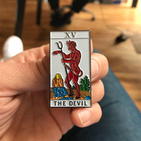 The Devil Tarot Card Soft Enamel Pin 175 X 1 Etsy
