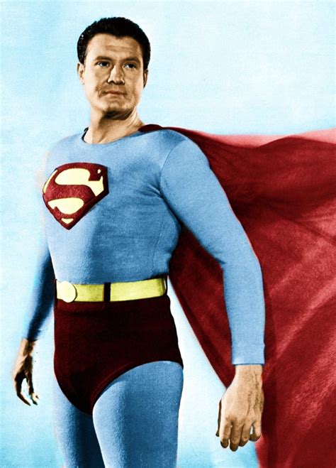 Colorized Vintage Photo George Reeves As Superman From 50s Tv
