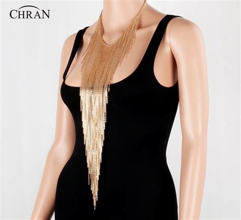 Chran New Sexy Gold Bikini Beach Tassel Harness Necklace Waist Belly