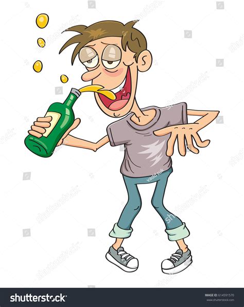 Vektor Stok Drunk Man Vector Illustration Cartoon Tanpa Royalti 614591570 Shutterstock