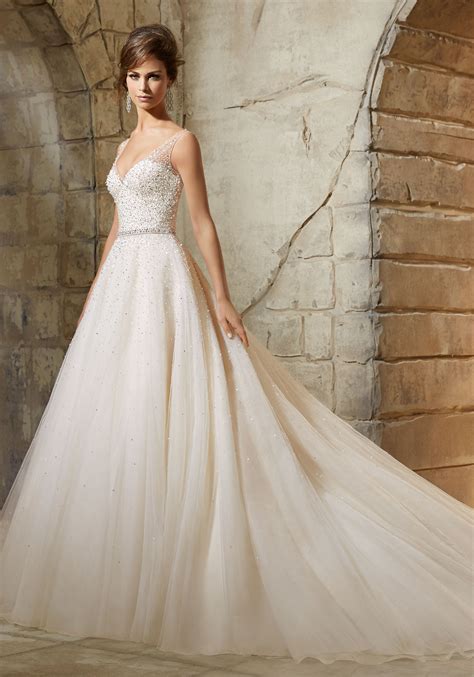 Searching for wedding dress ideas? Tulle Ball Dress Sprinkled with Crystal Beading Morilee ...