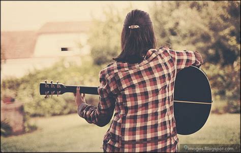 Sad Alone Girl Playing Guitar Lonely