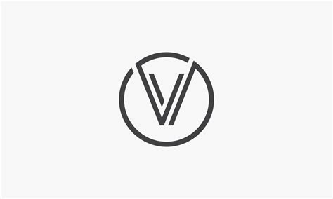 V Or VV Circle Logo Concept Isolated On White Background 4701478