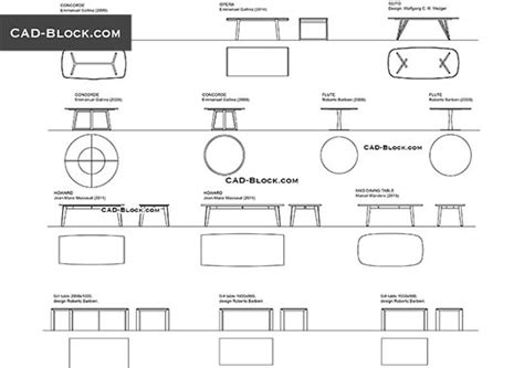 Dining Room Sets Autocad Drawings