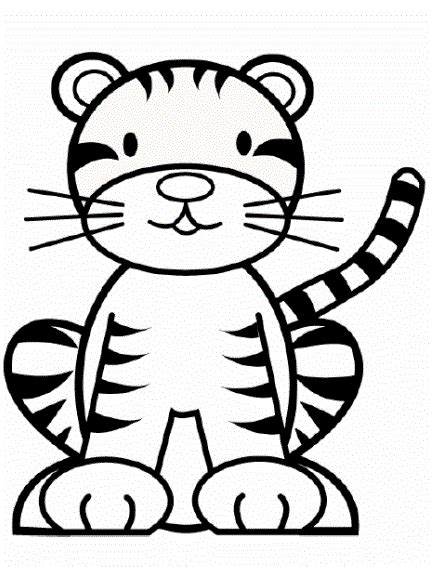 Supercoloring.com is a super fun for all ages: Tiger With Small Feet | สัตว์, การศึกษา