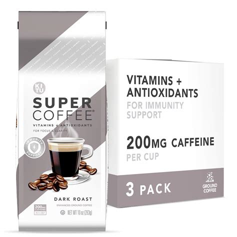 Buy Super Coffee Grounds Energy And Immunity 2x Caffeine Vitamins